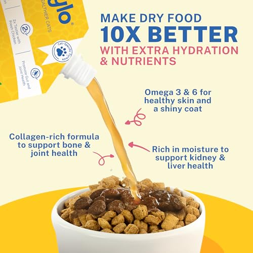 Image of Smylo Summer Cooler, Hydration Rich Chicken Bone Broth for Cats (100ml x 5 Packs) | Rich in Collagen for Bones & Joints Health | Omega 3 & 6 for Shiny Fur & Coat | Cat Food Topper and Cat Supplements