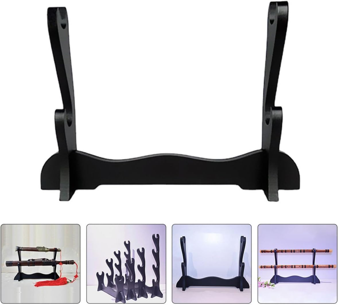 Wooden Flute Stand Swords Display Holder Xmas for Home Decor image 5