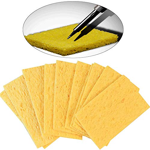 Hpamba Saldatura Saldatore Spugna Pulizia Saldatura Detergenti per Spugne Pulizia Saldatura Giallo Spugna Pulizia Punta di Saldatura Giallo Pulizia Spugna Spugna Pulizia Della Punte Saldatura 30PCS