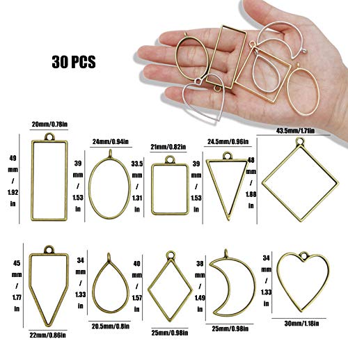 Frame Pendant Open Bezel Charms Diy Craft Resin Jewelry Making Metal Casting Mold Pendant Set Diy Mold Resin Jewelry… - Afbeelding 3