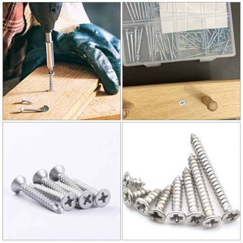 Tornillos autorroscantes cabeza plana acero carbono set miniatura 7