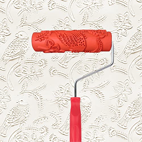 Nichiyo 7'' Texture Roller DIY Decorative Art Pattern Paint Roller Rubber Roller for Walls, Furnitures and Floors Decoration(EG343T)