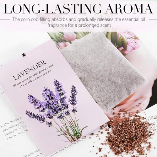 image for HOMELLAX Lavender Scented Sachet Bags - 12 Pack Drawer & Closet Freshe