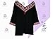 Handmade blouse V neck 3/4 sleeve decorated with a traditional embroidery (32, BLACK RED)