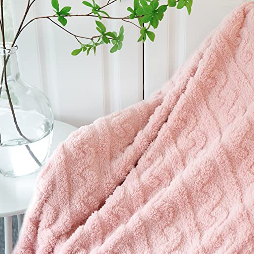 Homritar Fuzzy Throw Blanket For Women 3D Fleece Blankets For Unisex Kids Ultra Soft Warm Cozy Plush Fleece Comfy Flannel Blanket For Couch Sofa Bed (Pink, 50 X 60 Inch) #TOP6