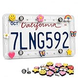 Clear License Plate Frames - DIY Customizable Car Tag Holder, Pop in Shoe Charms to...