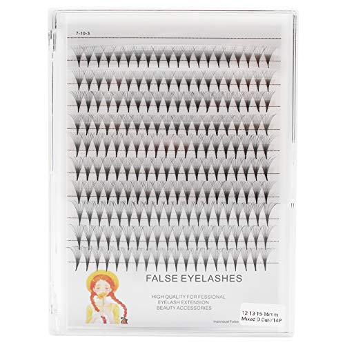 Dedila -14D Preamde Fans Eye Lashes Extensions D Curl Mixed 8-10-12-14Mm/10-12-14-16Mm/12-14-16Mm /12-13-15-16Mm/14-15-16Mm Individual False Eyelashes Cluster (12-13-15-16Mm) #TOP3