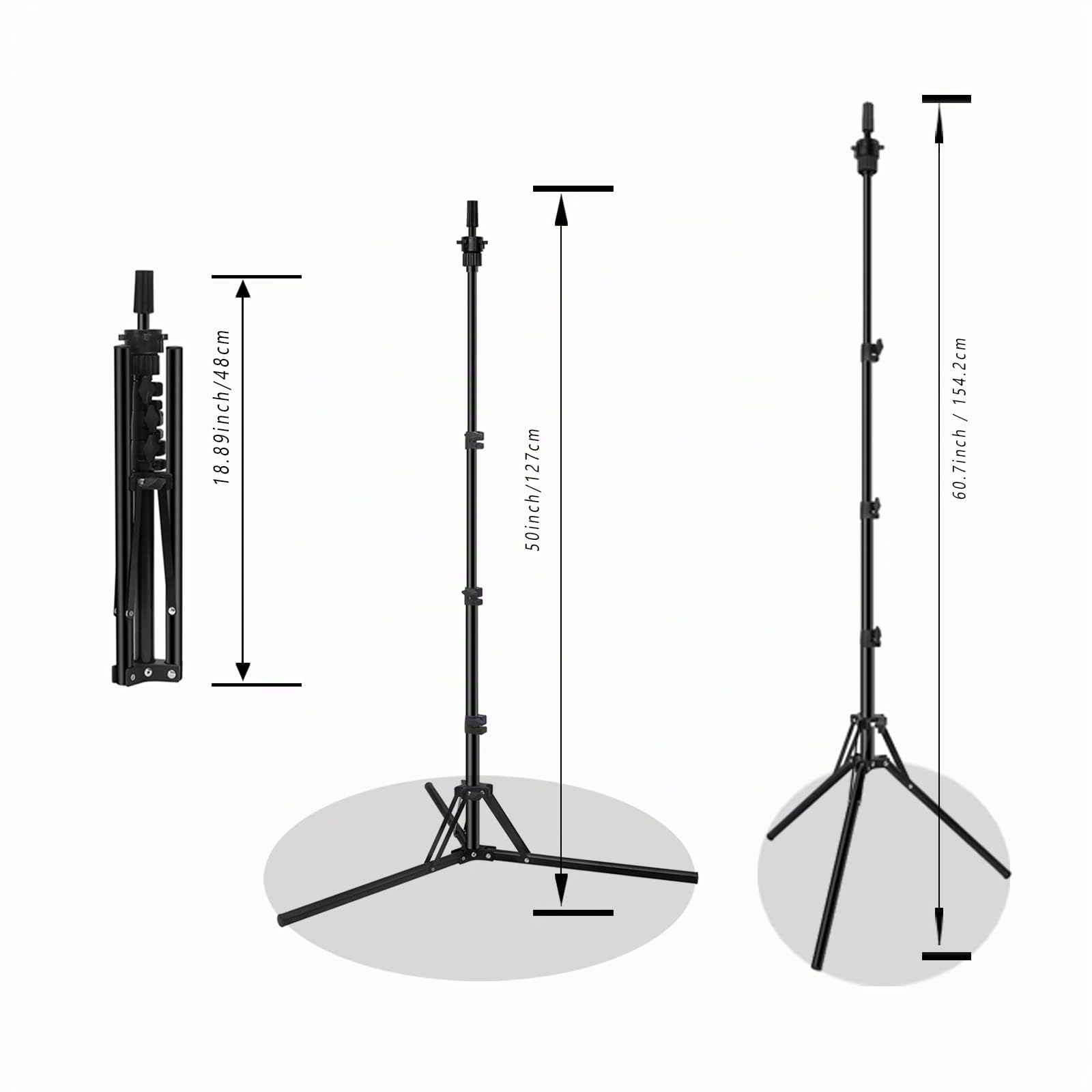 Manichino Head Stand, DanseeMeibr Plus Parrucca Head Stand Metallo Treppiede Stand Pieghevole Inverso Regolabile (17-56Inch) Parrucca Stand Treppiede per Parrucche Training Head