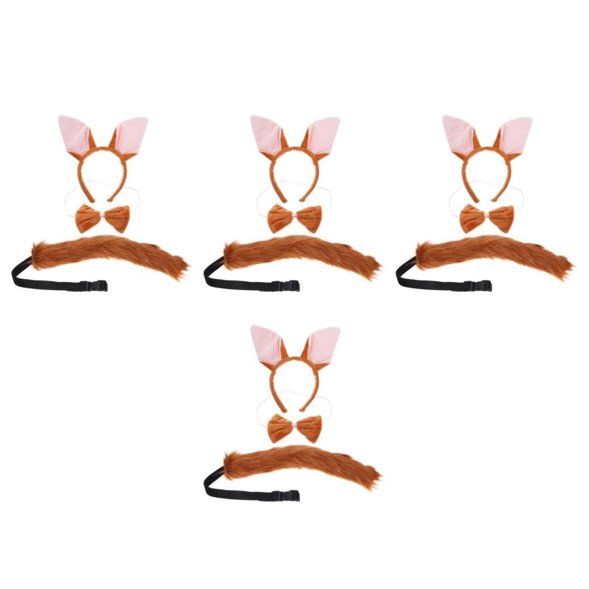 Healeved 12 Piezas Diadema Orejas de de Poliéster Marrón para Disfraz de Fiesta Infantil Ajuste Fácil y Diseño Creativo para Carnaval y Fiestas Jungla