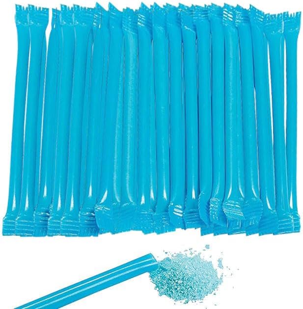 Blue Candy Powder Filled Sticks - 240 Pieces - Bulk Candy - Pixie Sticks Retro Candy - Great for Candy Buffet - Wedding - Gender Reveal - Baby Shower - Bachelor - Birthday Party and more (Blue Raspberry)