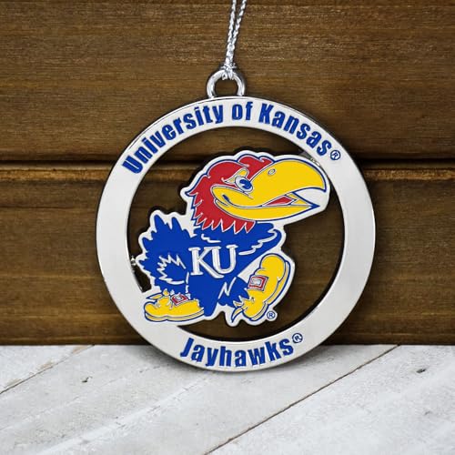 Fan Frenzy Gifts Kansas Jayhawks Officially Licensed Silver Ornament