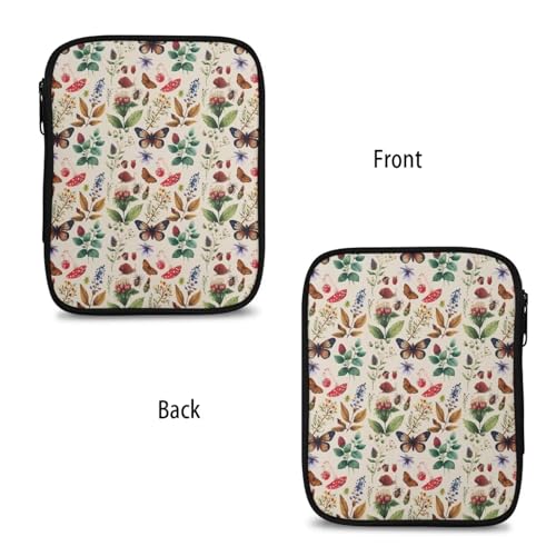 Image of Crochet Hook Case Butterfly Floral Crochet Hook Holder Portable Crochet Hook Storage Bag with Web Pockets Suitable for Crochet Needles /Knitting Accessories