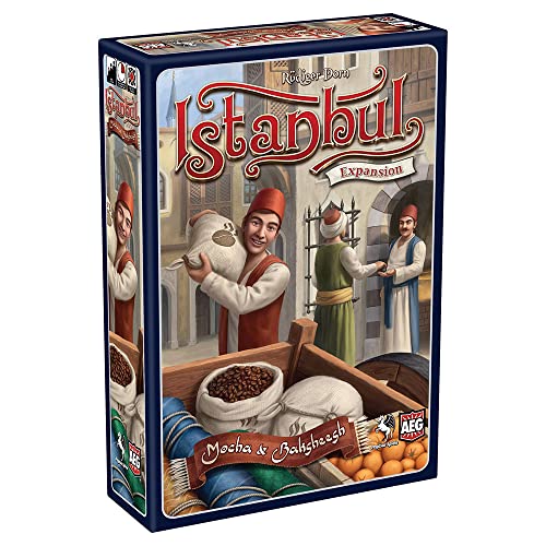 Istanbul Mocha and Baksheesh Expansion - Board Game, Collect Gems, Sell Goods, Be a Master Merchant, 2 to 5 Players, 40 to 60 Minute Play Time, for Ages 10 and Up, Alderac Entertainment Group (AEG)