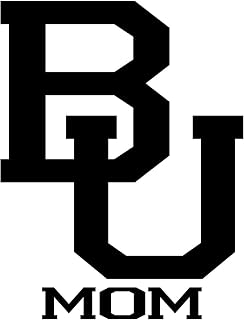 BU Mom 6" Tall Boston University Logo Die Cut Decal - Black Color