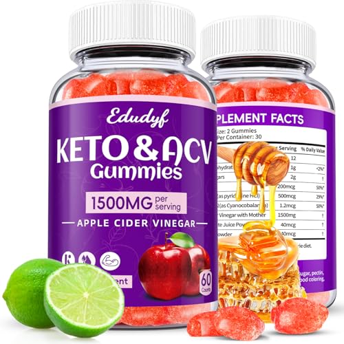 EDUDYF Keto Acv Gummies,Organic Apple Cider Vinegar Gummies,Keto Gummies,Gut Health