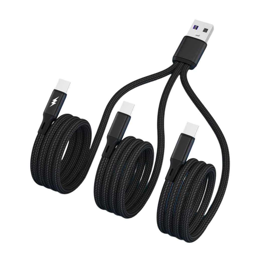 Shinycome 3 in 1 USB to Type-C Cable Type-C Charging Cable Cord Extension Wire Black/