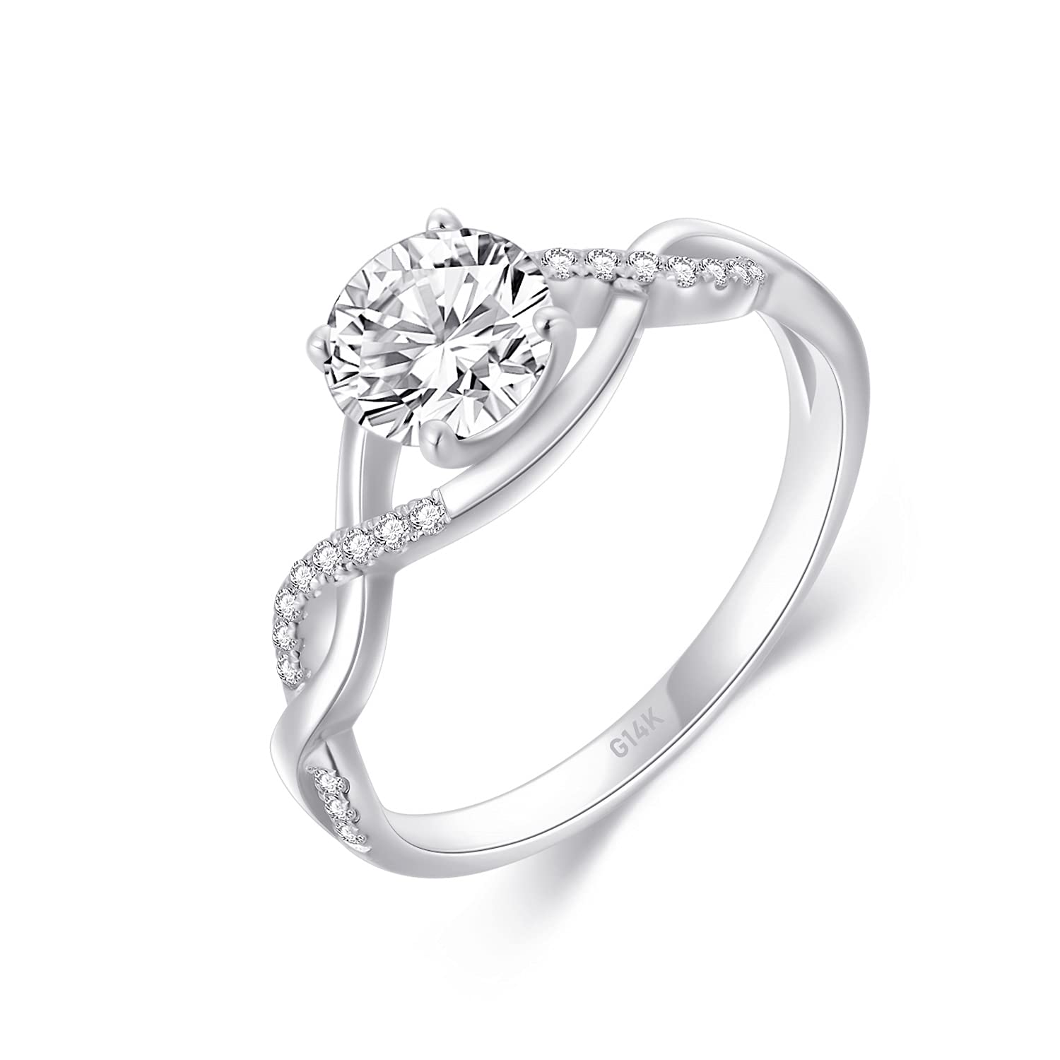 SISGEM Split Shank Moissanite Ring