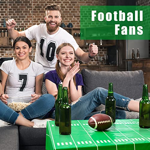 Kinlop 12 Pcs Football Tablecloth Touchdown Football Table Cover Disposable Football Table Runner Plastic Sports Party Decorations For Birthday Game Day Tailgate Football Party Supplies #TOP2