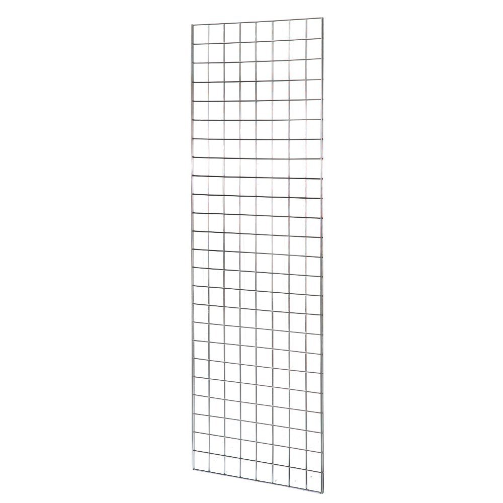 Full Chrome Super Heavy Duty Grid Mesh Wall Mesh Display Wall Panel Retail Shop Display-8ft High x 2ft Wide-5 Panels