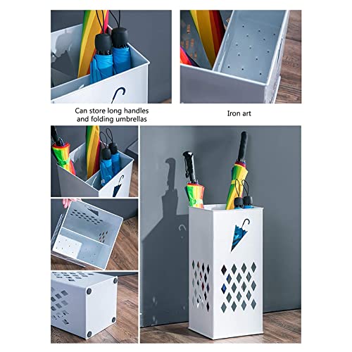 Porte-parapluie rack métal bleu CHEWYNP bac égouttement seau rangement entrée maison bureau - 4