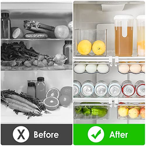 Jahy2Tech Refrigerator Egg Drawer,Large Capacity Hanging Egg Holder Tray Drawer For Refrigerator Egg Container Adjustable Space Saving Refrigerator Organizer Under 0.6 Inch(1 Pcs) #TOP2