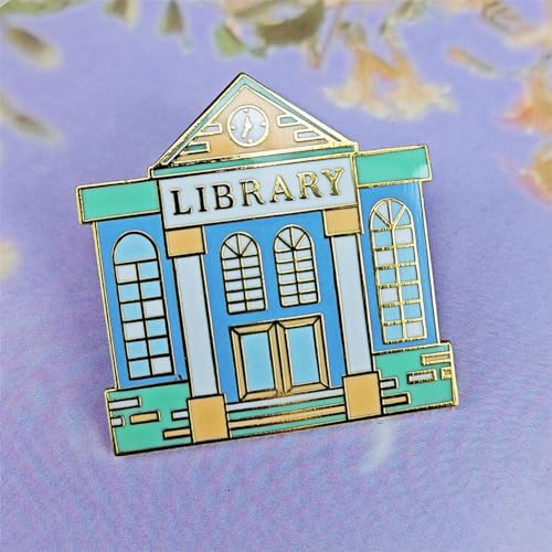 Image of Enamel Pins Library Badge Reading Book Lending Lapel Pin Literature Bookworm Brooch Librarian Students Teacher Reading Lovers Gift
