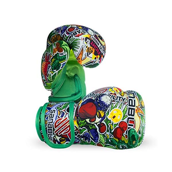 Sanabul-Sticker-Bomb-Kids-Boxing-Kickboxing-Training-Gloves Sanabul Sticker Bomb Kids Boxing Gloves | Youth Boxing Gloves with Fun Design, Optimal Support, and Easy-Clean Features (8 OZ, Dino Jungle)