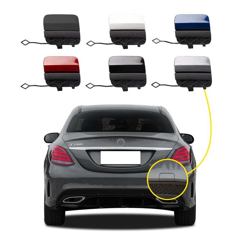 Car Rear Bumper Tow Hook Cover Compatible with Sports Mercedes Benz C-Class W205 C300 C400 C43AMG 2015 2016 2017 2018 Trailer Cover Cap 2058850256