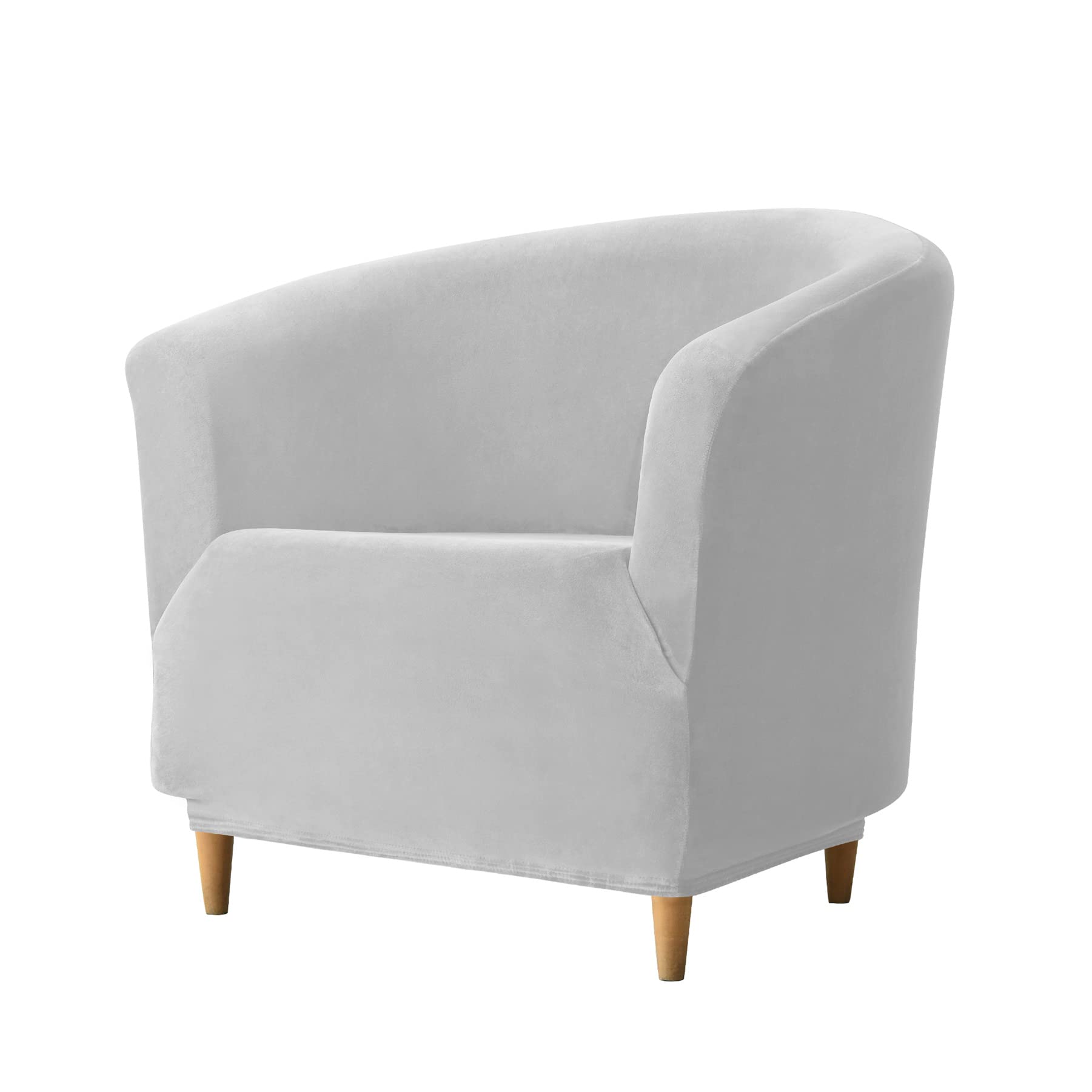 GYHH Velvet Tub Chair Slipcover - Club Chair Covers - Armchair Slipcovers,Sofa Covers,Couch Covers Furniture Protector for Home Decor (4# Light Gray,1-PIECE)