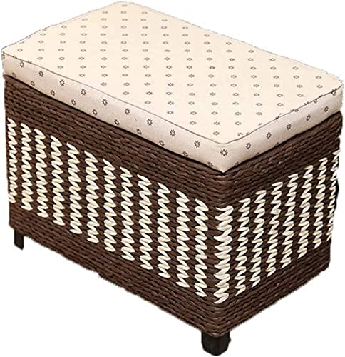 Tabourets multifonctions ottomans et repose-pieds tissés avec coffre intérieur - 2