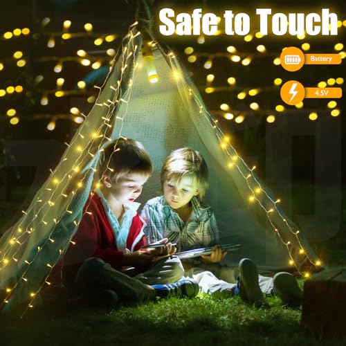 CNMTCCO Fairy Lights, 50 LEDs Battery Operated String Lights for Indoor Outdoor Bedroom Lighting, Wedding Decor, Party, Garden, Christmas, Tree Decoration (5M/16.4FT Warm White) - Image 5
