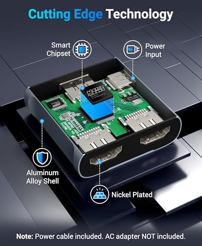 Image of BlueRigger Dual Port HDMI 2.1 Switch Support (8K@60Hz I 4K@120Hz) Dolby Atmos, HD Dolby 7.1 Surround Sound, 48 Gbps Data Transfer, Switch Selector, Gaming, Smart TV, Firestick, PS5, PS4, Xbox etc