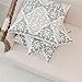 HWY 50 Gray Grey Decorative Throw Pillow Covers 18x18 Inch, Pack of 2 Embroidered Linen Farmhouse Cushion Cover Pillow Case for Sofa Couch Living Room Bed Bedroon, Accent Geometric