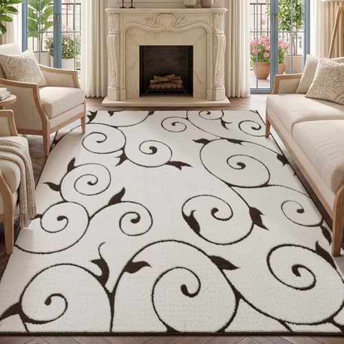 Chakme Tapete Beige 6x9 Pile Medio Antideslizante Lavable miniatura 1