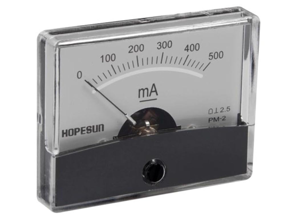 Velleman AIM60500 Analoges Strompanelmeter – 500 mA, DC, 60 x 47 mm