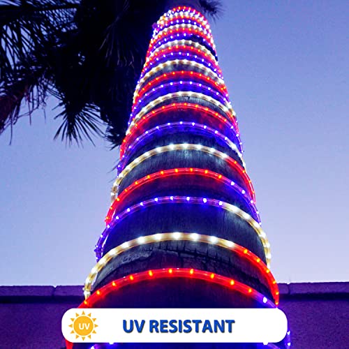 Tuklye ST-TING-L1969 100Feet 1080Bulbs Led Rope Lights 120V Waterproof For Indoor Outdoor Use Ip65 For Party,Camping,Backyard,Fence,Stairs,Pond,X'Mas Decoration,Patriot,Independence Day,4Th Of July thumb #6