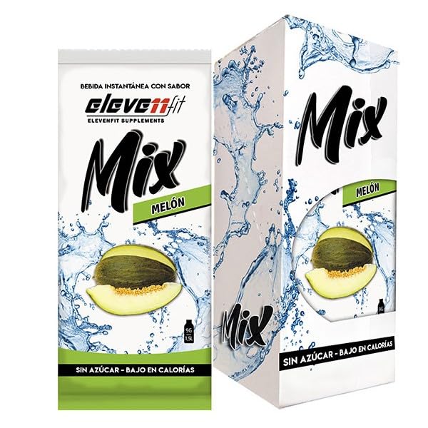 Eleven Fit Mix Instantáneo Sabor Melón 1.5L Sin Azúcar Baja en Calorías Caja 12 Sobres