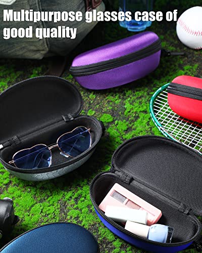 Image of Treela 24 Pcs Sunglasses Case Portable Travel Hard Shell Zipper Frame Summer Eyeglasses Case with Plastic Hook for Women Men