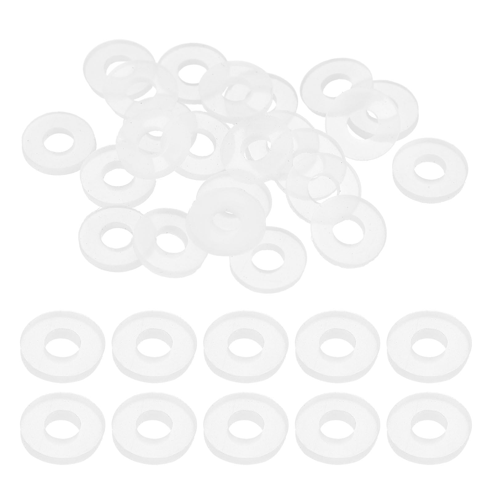 DEFANEX 25pcs M5 Silicone Flat Washer (5mm ID 10mm OD 1.5mm Thick) - Flexible O-Ring Sealing Fastener Spacer Gasket Washer Grommets Accessories for Faucet Water Hose Valve Pump