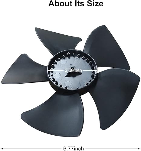 Miniatura 3 de Hoja del ventilador del motor del condensador del refrigerador W10156818 para Whirlpool Kenmore Sears Jenn-Air Amana Reemplazar AP4323896 1454592