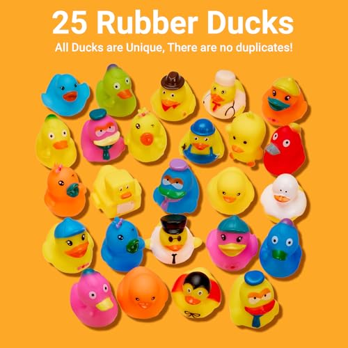 image for Playbees Assorted Rubber Ducks in Bulk Mini Rubber Duckies for Kids Ba