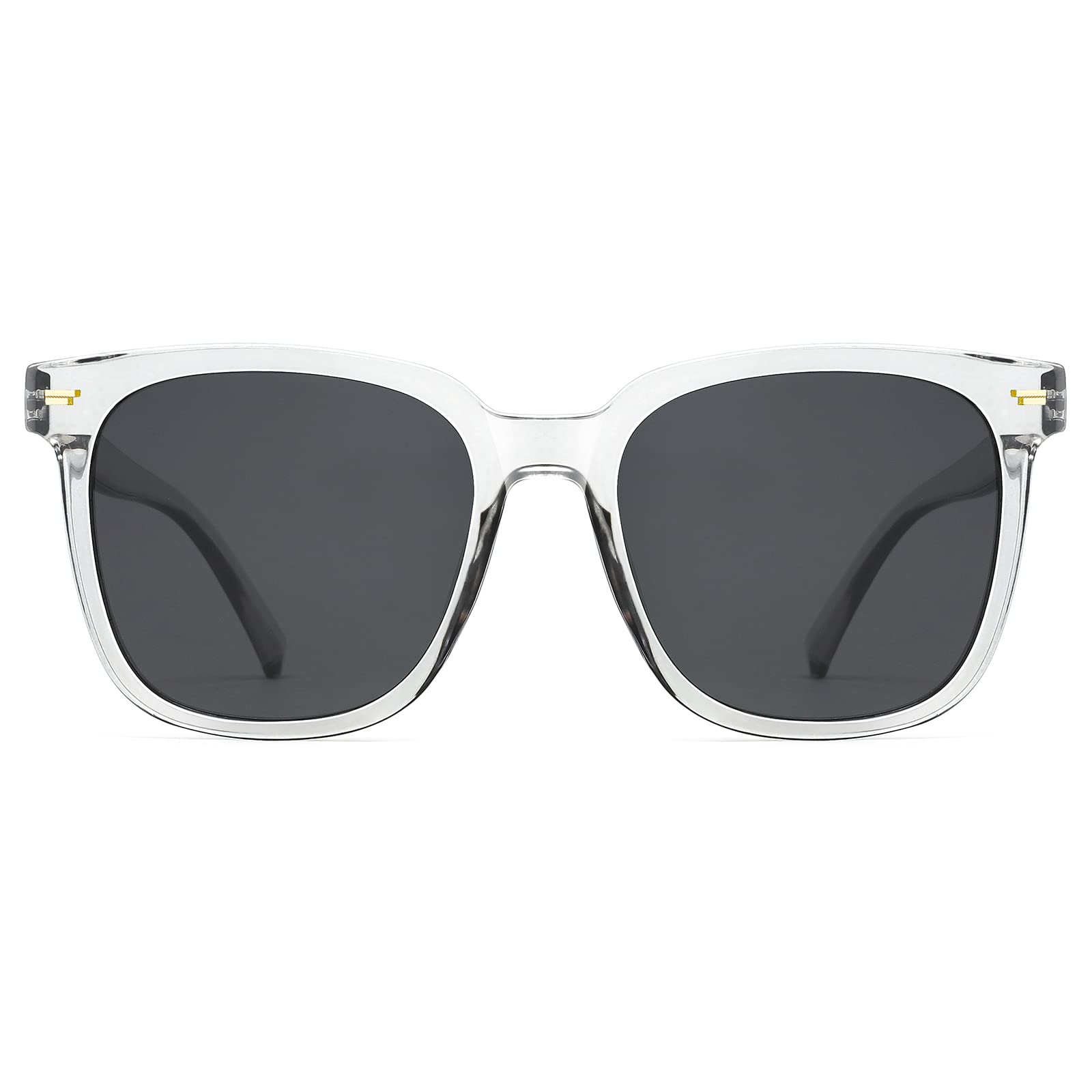 PANNER Oversized Square Sunglasses for Womens Mens Big Designer Style UV Protection Sunnies Shades(Grey/Grey)