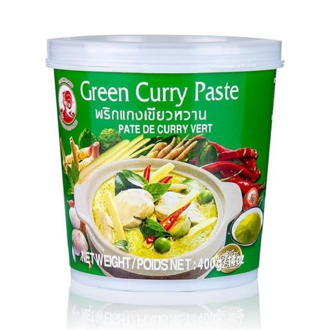 YIJIA | Cock Brand pasta curry bote 400 g - Ideal para dar un toque exótico a tus platos (1 Unidad, Verde)