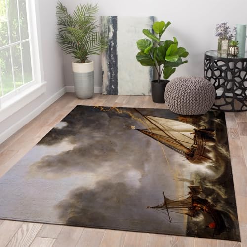 Tapis lavable en machine 160x230cm résistant aux taches de cuisine