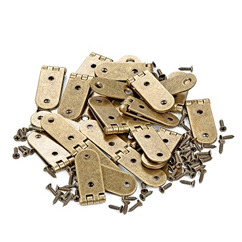 Ycsj 20 Pieces Antique Brass Jewelry Box Hardware Hinges For Wooden Box, Antique Bronze Small Hinges For Handmade Crafts (20, Antique Brass) #TOP3