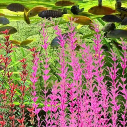 Herbe d'eau artificielle pour aquarium avec leste en céramique stable - 4