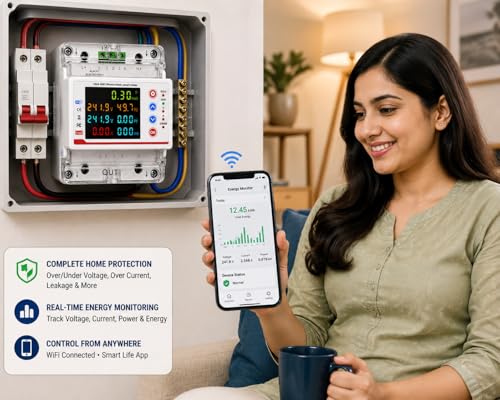 Image of Blackt Electrotech 100 Amps WiFi Bi-Directional Energy Meter (BT710BE) Smart Circuit Breaker with Under /Overcurrent /Delay /Time Control /Leakage Protection inch (Single Phase)