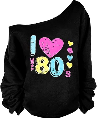 Magicmk - Sudadera de hombro descubierto y mangas largas, con estampado de labios de mujer, en talla extragrande, para mujer