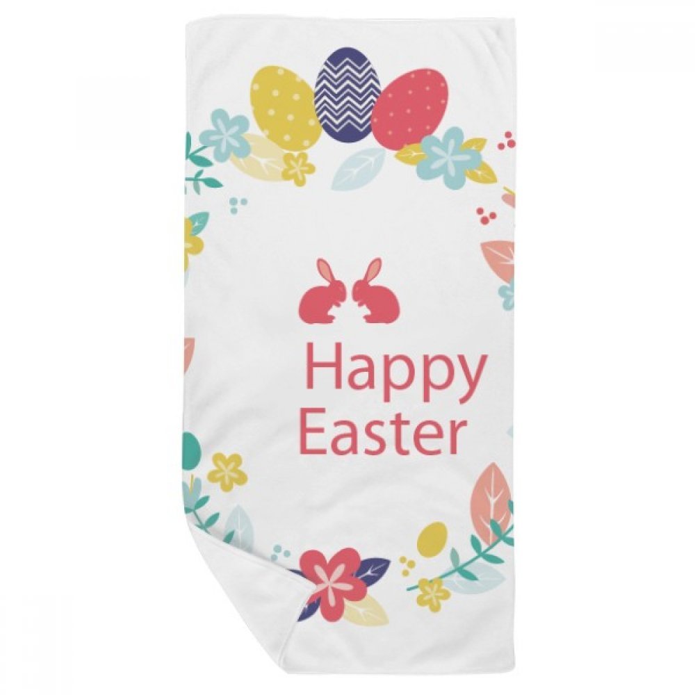 Serviette de bain Pâques multicolor 35x70cm en tissu doux