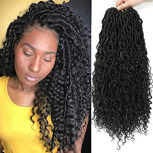 Karida New Goddess Locs Crochet Hair 22 Inch 8Packs River Faux Locs Crochet Hair With Curly Ends River Curls Crochet Locs Synthetic Braids Hair Extensions (22 Inch (Pack of 8), 2#)